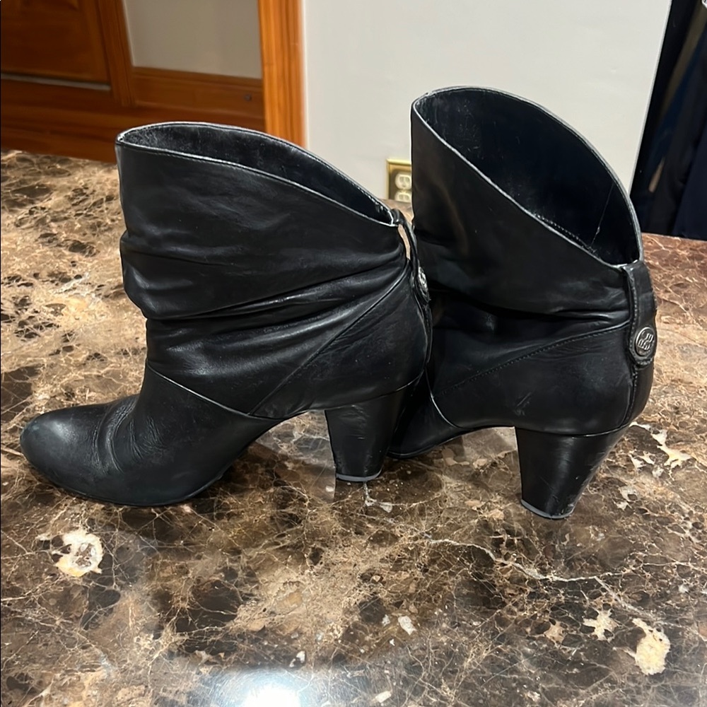 BCBGeneration Black Ankle Booties with Chunky Heel